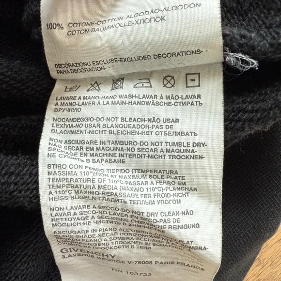 Givenchy Paris Distressed Black Crewneck Sweatshirt Size S - Picture 11 of 12